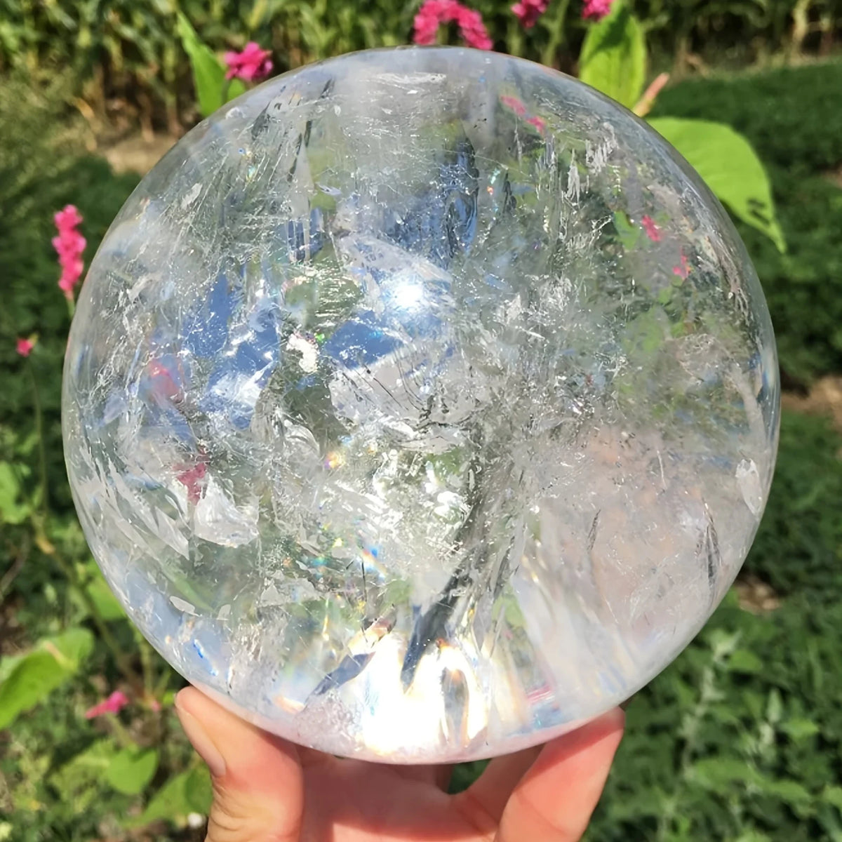 1pc Large Elegant Clear Quartz Crystal Sphere,Polished Ball,Home Decor and Gift, Unique Gift,Crystal Craft Collection