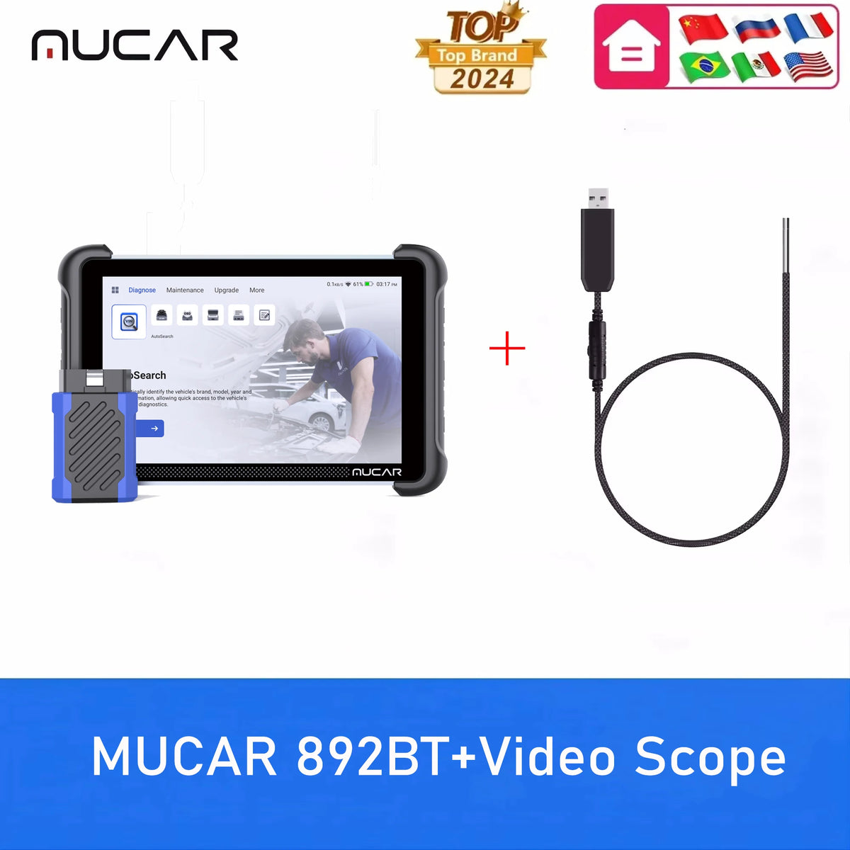 MUCAR 892BT Professional OBD2 Scanner With ECU Coding CANFD DOIP