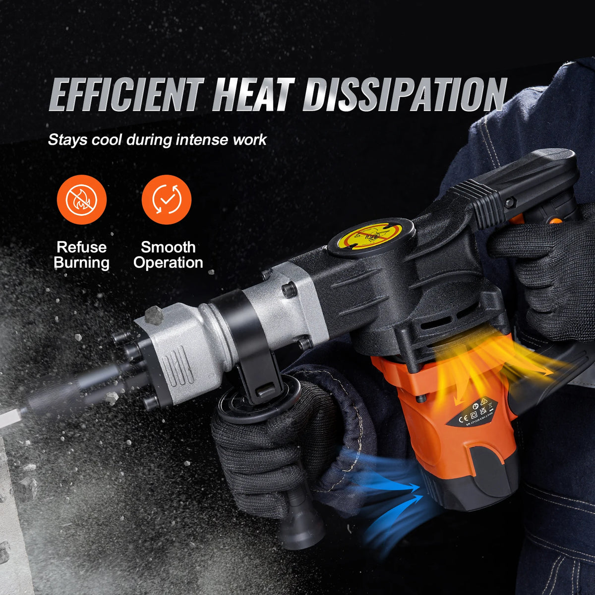SucceBuy Electric Demolition Jack Hammer for Concrete Breaking