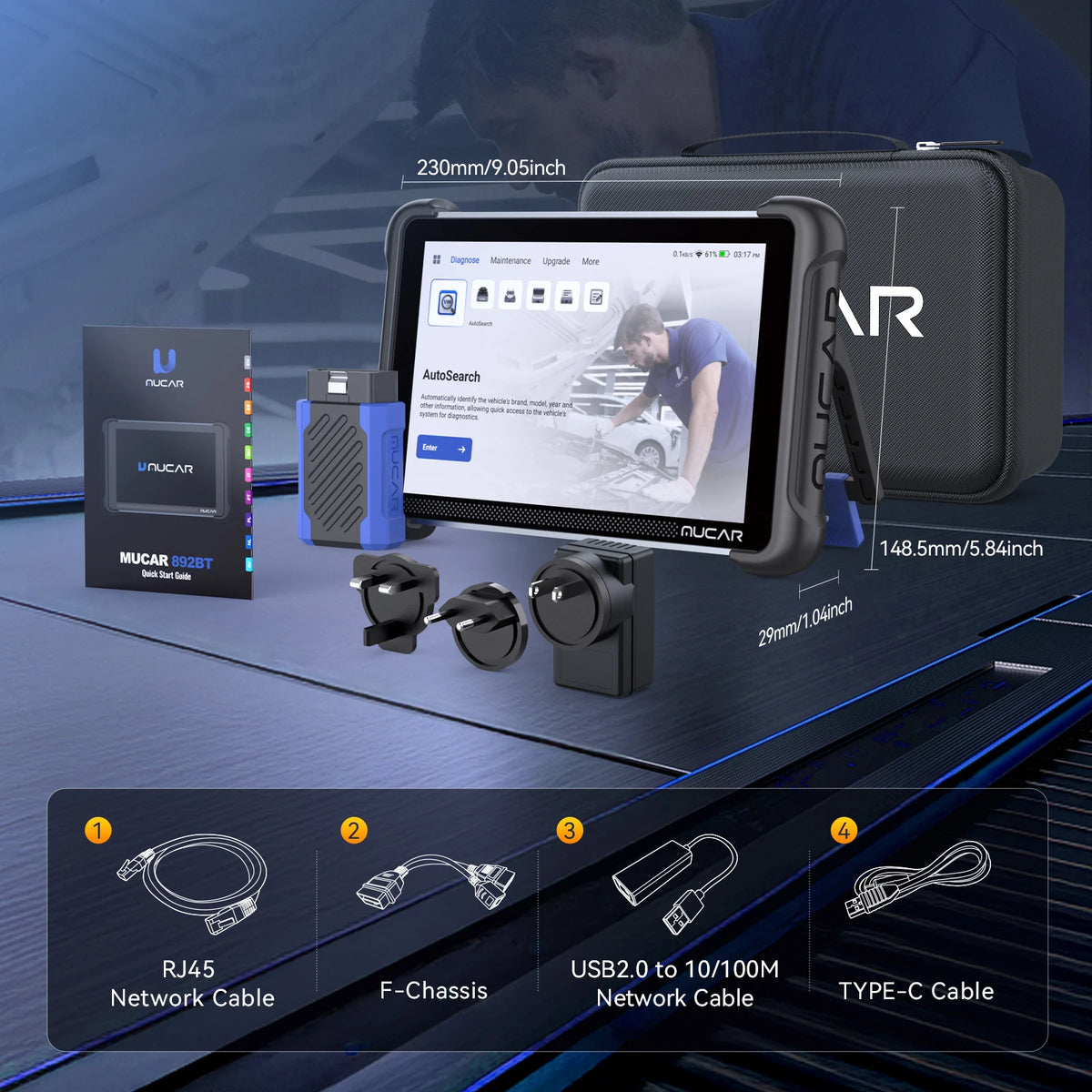 MUCAR 892BT Professional OBD2 Scanner With ECU Coding CANFD DOIP
