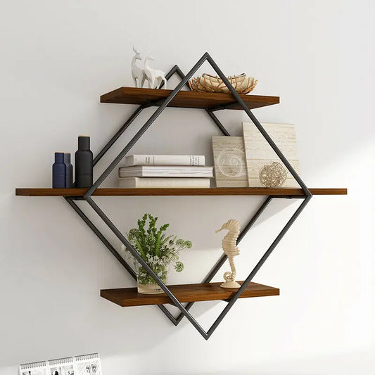 Industrial Style Wooden Wall Shelves For Modern Home Storage