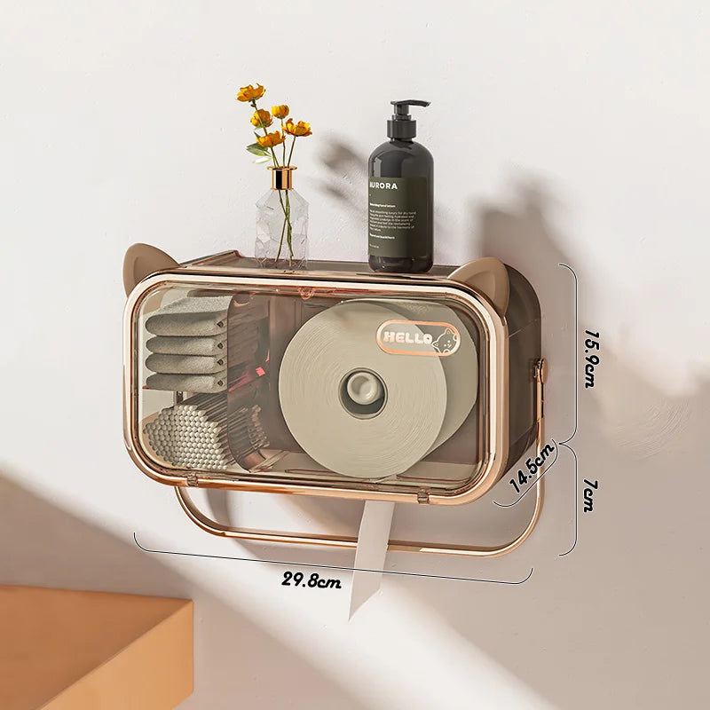 Premium Wall Mounted Multifunctional Toilet Paper With Tissue Holder