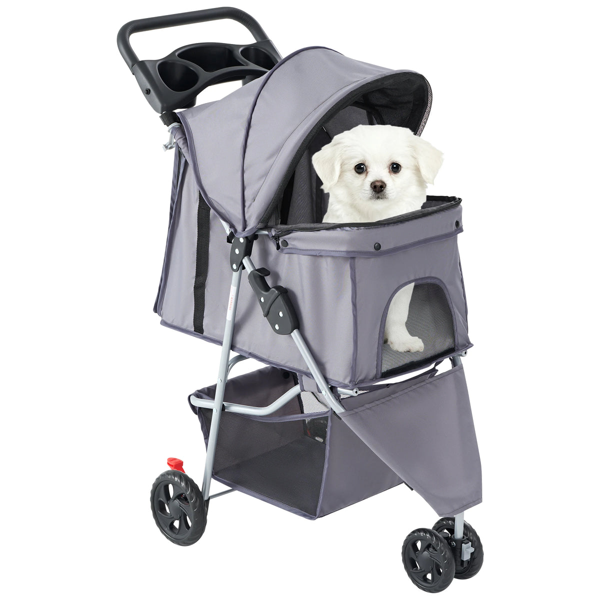 DUMOS Three Wheel Foldable Pet Stroller for Dogs and Cats