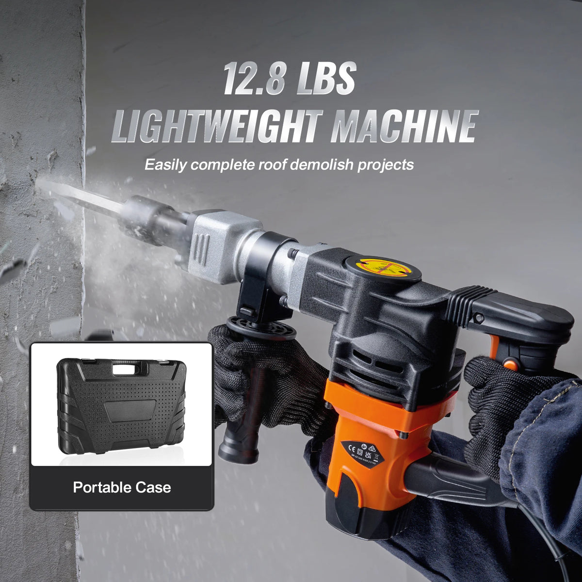 SucceBuy Electric Demolition Jack Hammer for Concrete Breaking