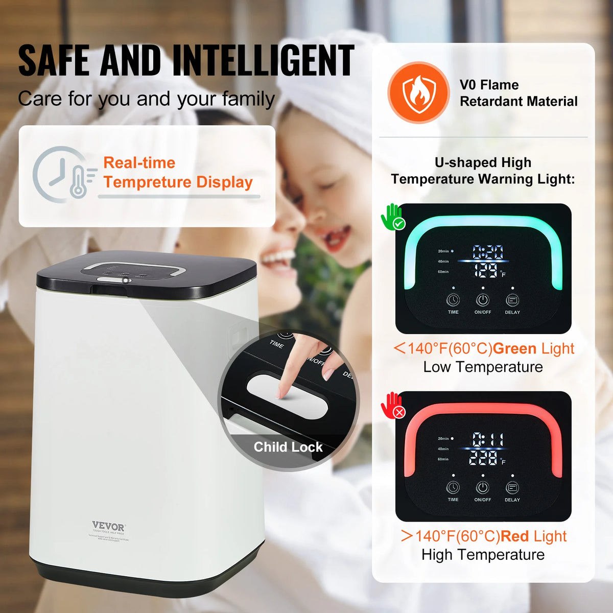 SucceBuy Towel Warmer 20L/25L/35L Towel Warmer Bucket with Auto Shut Off Child Lock LED Screen for Bathroom Spa Bathrobe Blanket