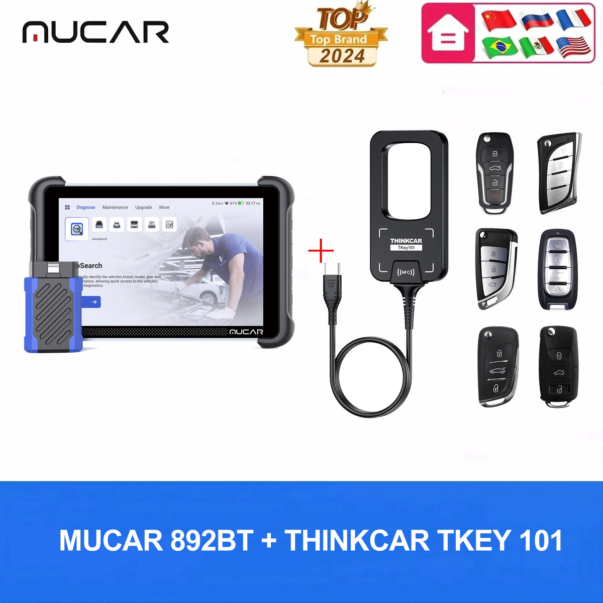 MUCAR 892BT Professional OBD2 Scanner With ECU Coding CANFD DOIP