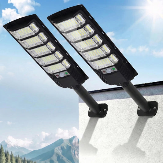 2Pack 120000LM Solar Street Lights Outdoor Waterproof Dusk to Dawn Garage, Patio, Garden, Parking Lot