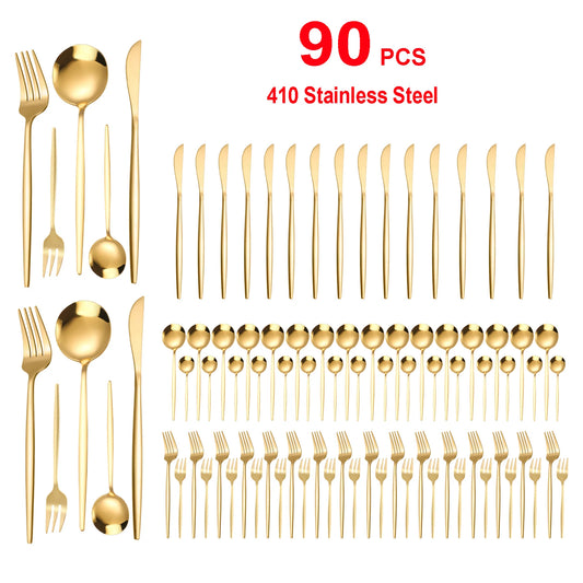Heavy Duty Stainless Steel Flatware Set for Weddings and Restaurants