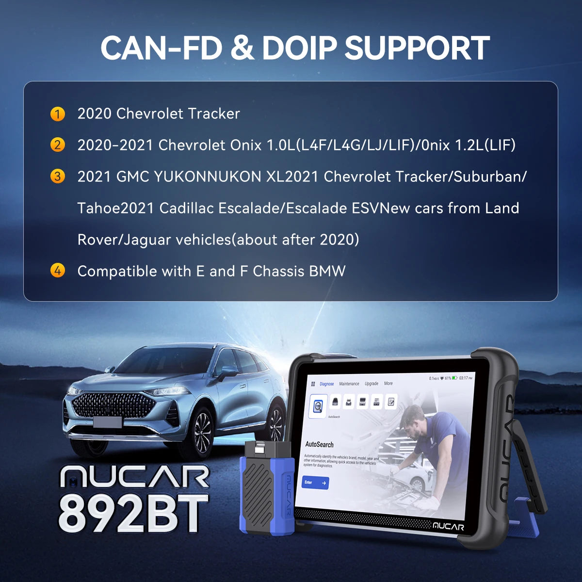 MUCAR 892BT Professional OBD2 Scanner With ECU Coding CANFD DOIP