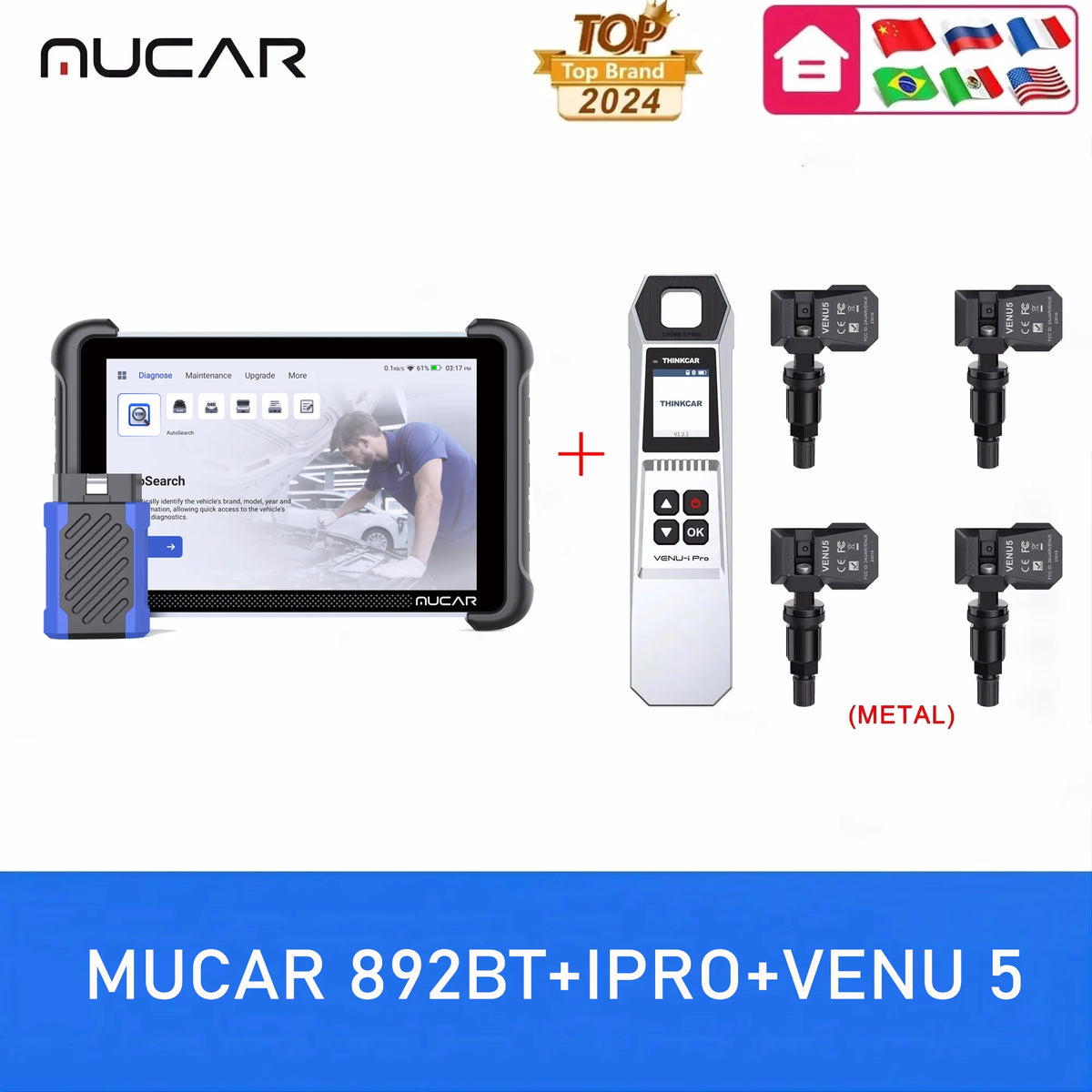 MUCAR 892BT Professional OBD2 Scanner With ECU Coding CANFD DOIP