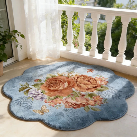 Nordic Floral Plush Carpet For Living Room And Bedroom