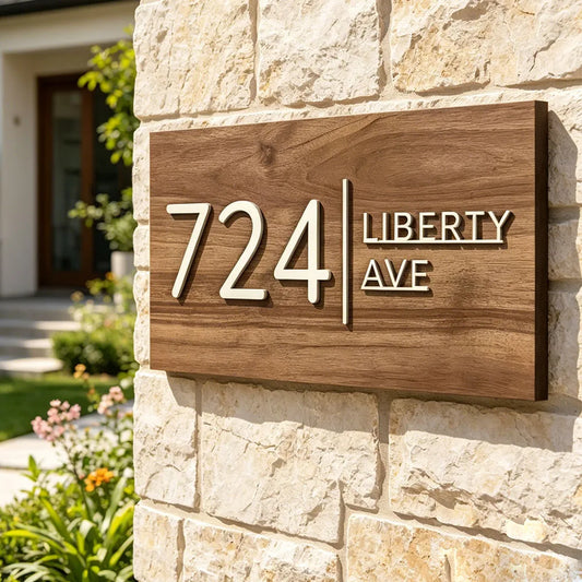 Personalized 3D Wooden Address Sign for Home and Wedding Decor