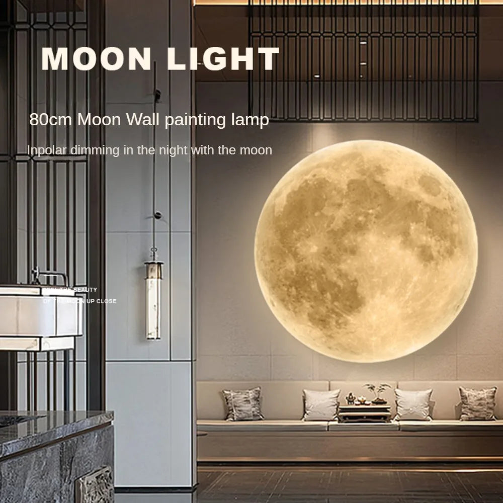 Natural Acrylic Moon Wall Lamp for Bedroom and Living Room