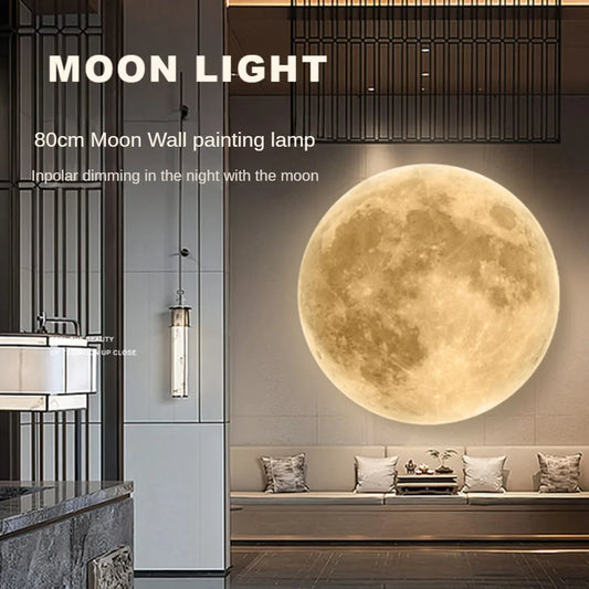 Natural Acrylic Moon Wall Lamp for Bedroom and Living Room