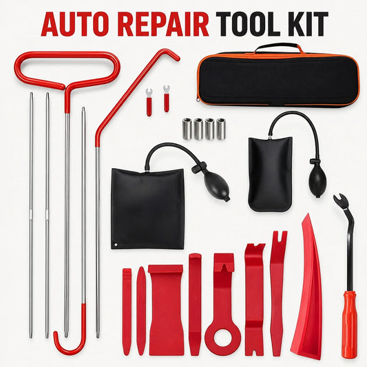 Automotive Door Opening Kit With Inflatable Air Wedge Tool