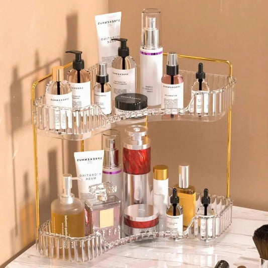 Corner Bathroom Counter Organizer for Makeup, Skincare and Perfume Storage