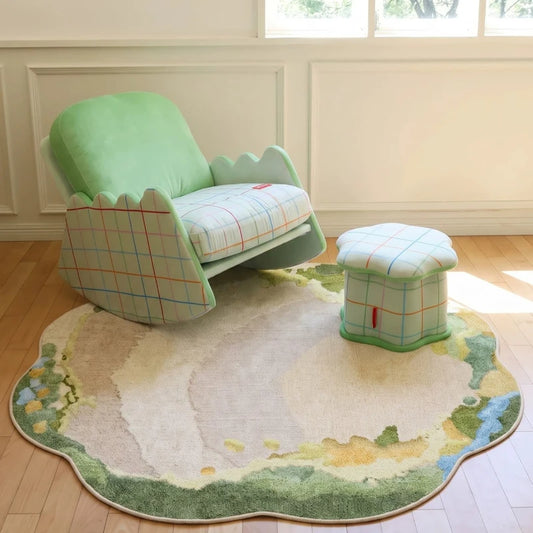 Floral Polyester Area Rug For Bedroom Living Room Home Decor