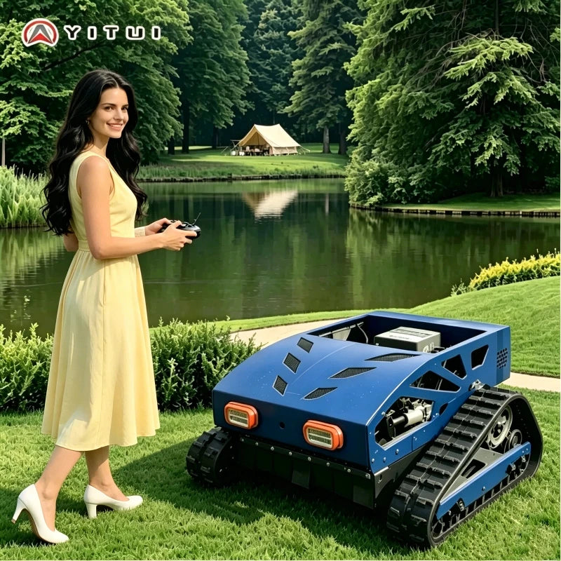 Hot Sale Lawn Mower, Remote Operated Grass Trimmer, Powerful Motor, Customizable For Steep Slope Lawn And Winter Snow Removal