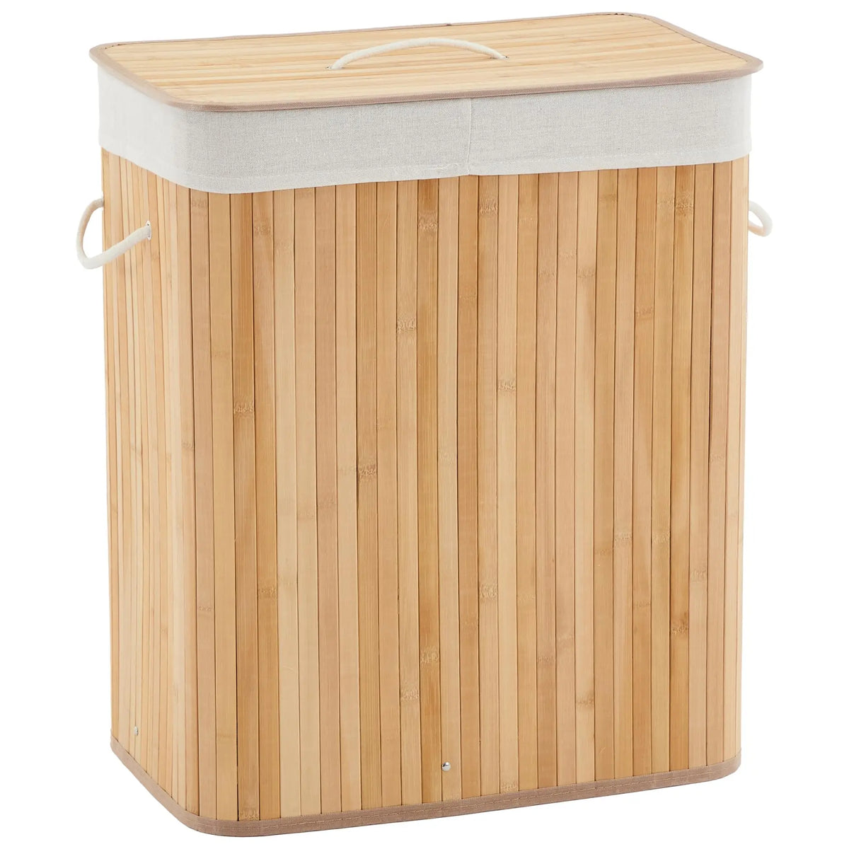 HiMISS Bamboo Laundry Hamper With Removable Divided Liner And Lid
