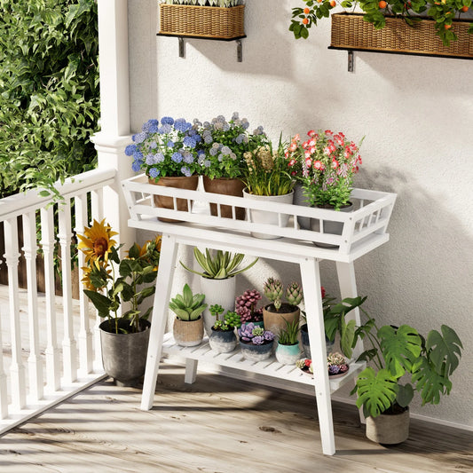 Bamboo Plant Stand Shelf for Indoor Garden and Balcony Decor