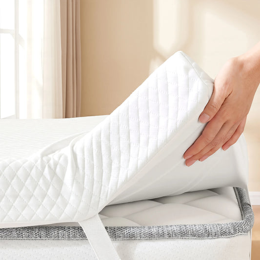 MCQ 3 Inch Mattress Topper with Removable Soft Cover Memory Foam Thick Gel Infused Cooling Toppers Pad Sleeper Sofa Bed Topper