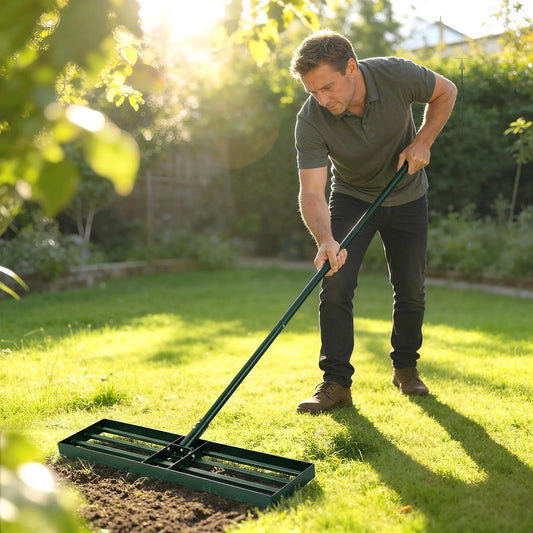 30" x 10" Lawn Leveling Rake with 66.5" Handle